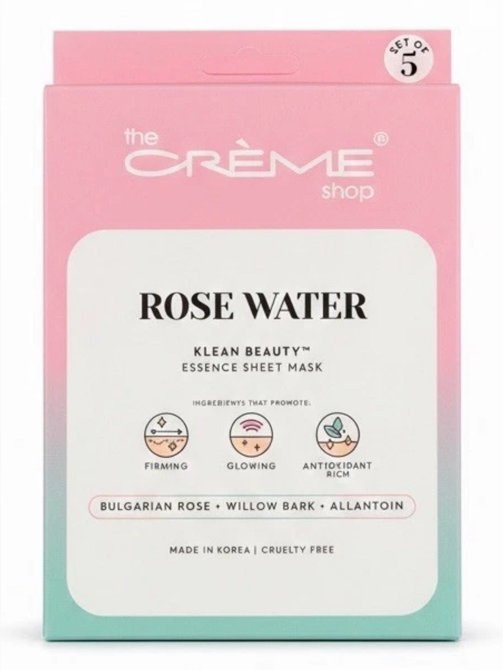 Rose Water Essence Sheet Mask Box of 5